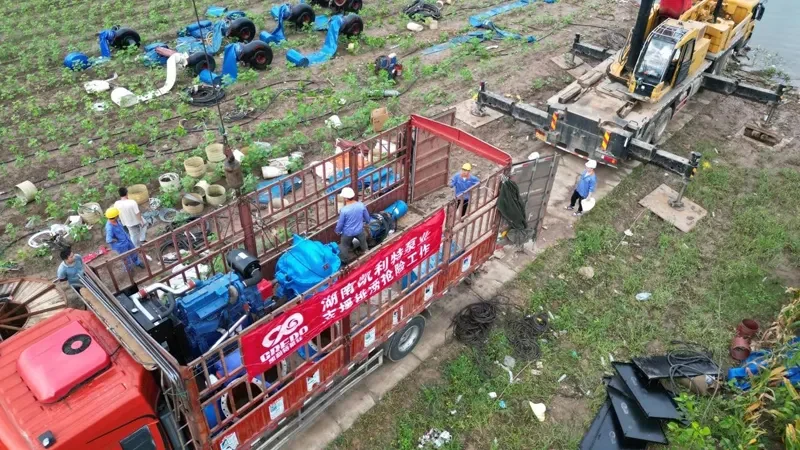 Bomba Credo Apoya las Labores de Drenaje en el Condado de Huarong 7 10004